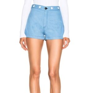 Rag & Bone Slim Fit High Rise Shorts Powder Blue
